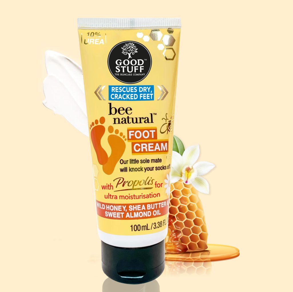 Good Stuff Bee Natural Foot Cream with Wild Honey, Shea Butter & Sweet Almond Oil