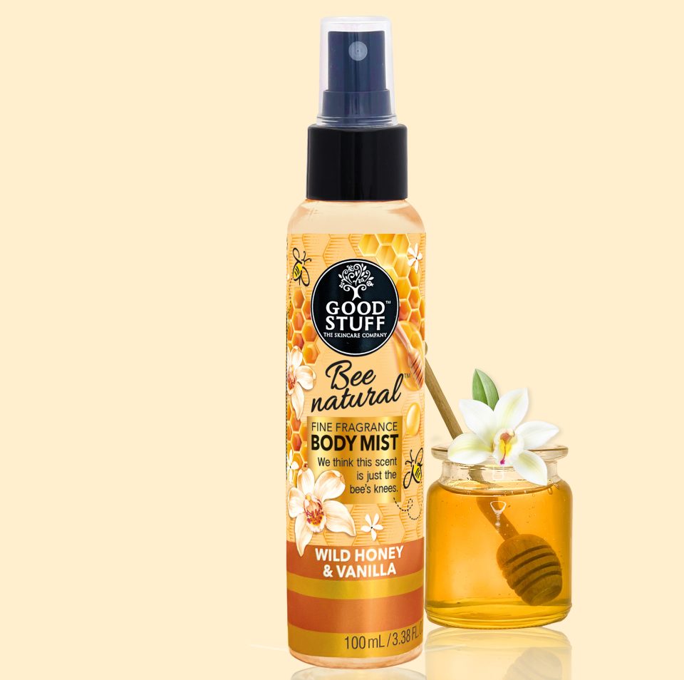 Good Stuff Bee Natural Body Mist with Wild Honey & Vanilla.