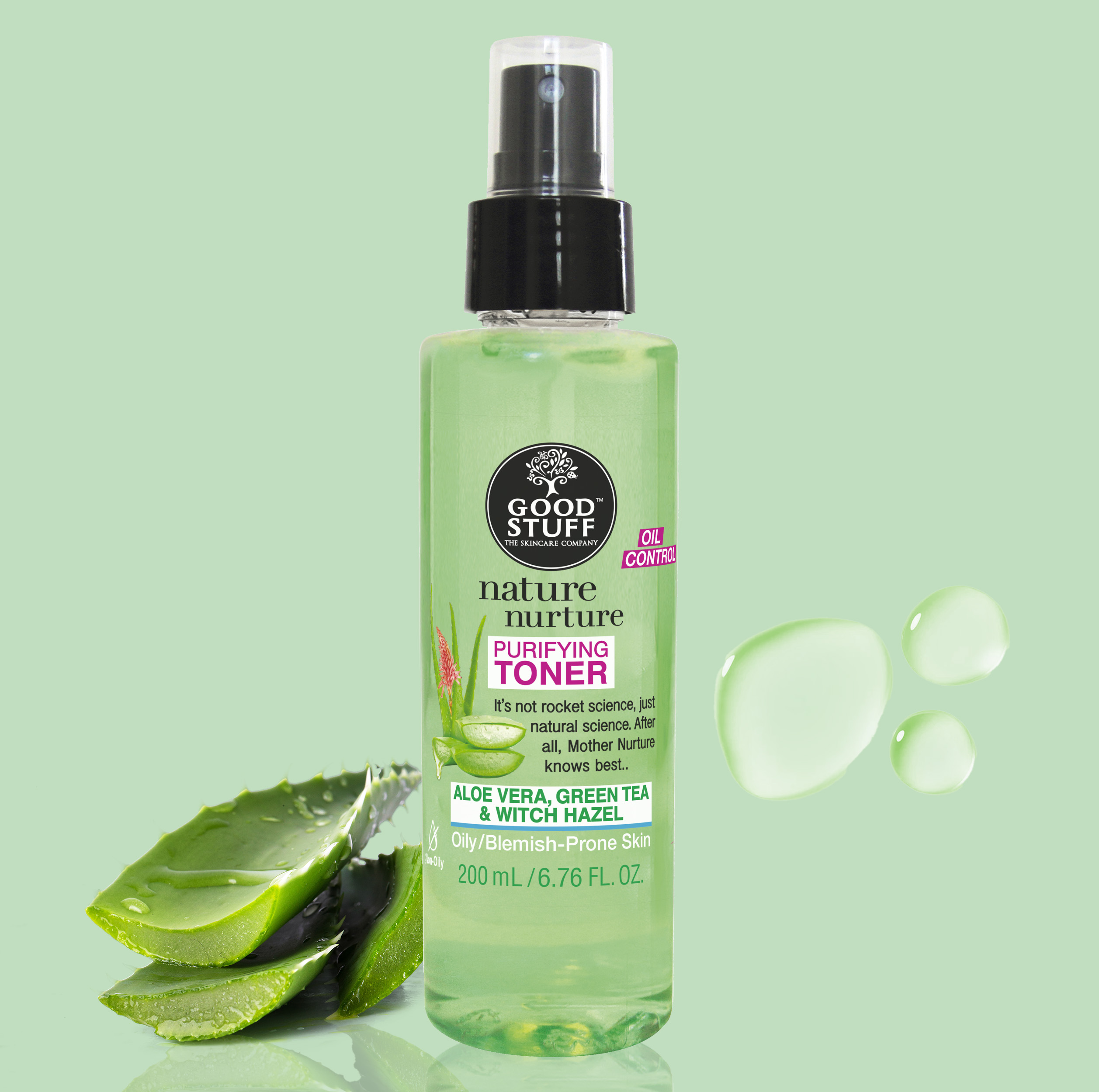 Good Stuff Nature Nurture Purifying Toner with Aloe Vera, Green Tea & Witch Hazel