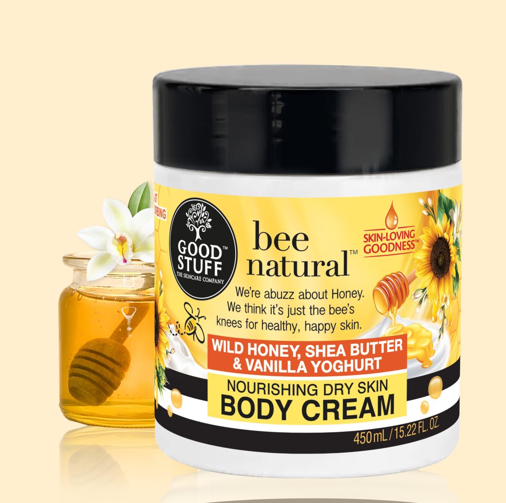 Good Stuff Bee Natural Body Cream with Wild Honey, Shea Butter & Vanilla Yoghurt.