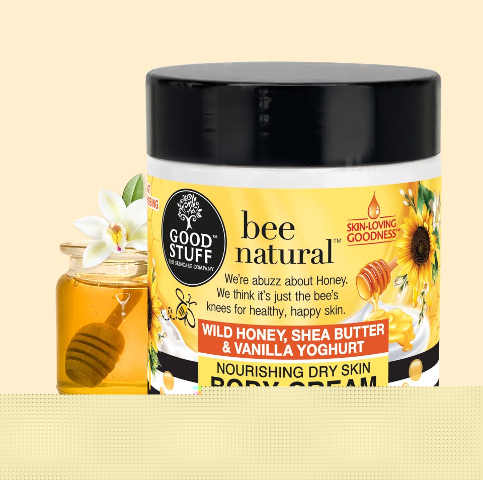 Good Stuff Bee Natural Body Cream with Wild Honey, Shea Butter & Vanilla Yoghurt.