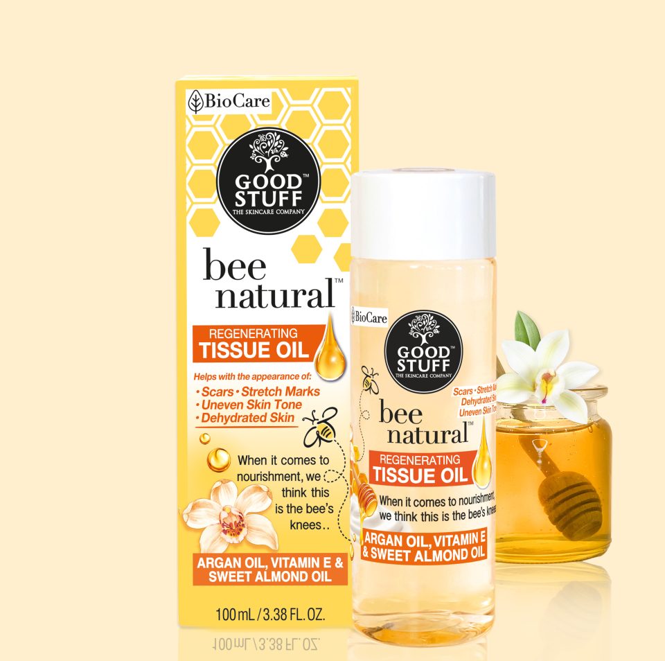 Good Stuff Bee Natural Tissue Oil with Argan Oil, Vitamin E & Sweet Almond Oil