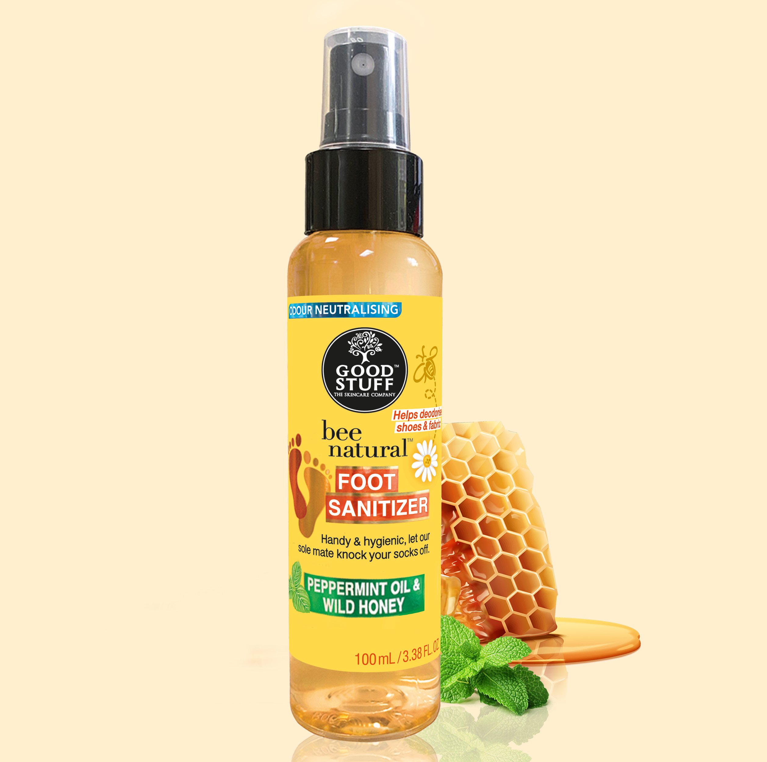 Good Stuff Bee Natural Foot Sanitizer with Peppermint Oil & Wild Honey