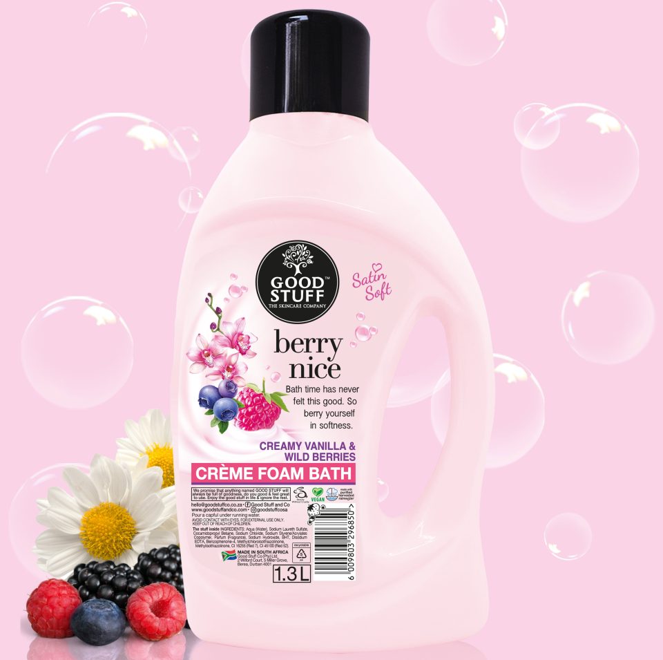 Good Stuff Berry Nice Crème Foam Bath with a Creamy Vanilla & Wild Berries scent