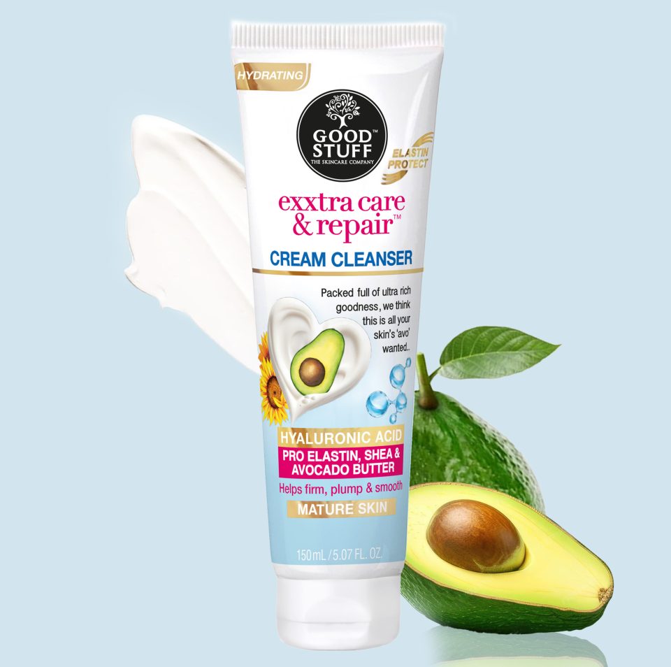 Good Stuff Exxtra Care & Repair Cream Cleanser with Hyaluronic Acid, Shea Butter, Avocado Butter & Pro Elastin