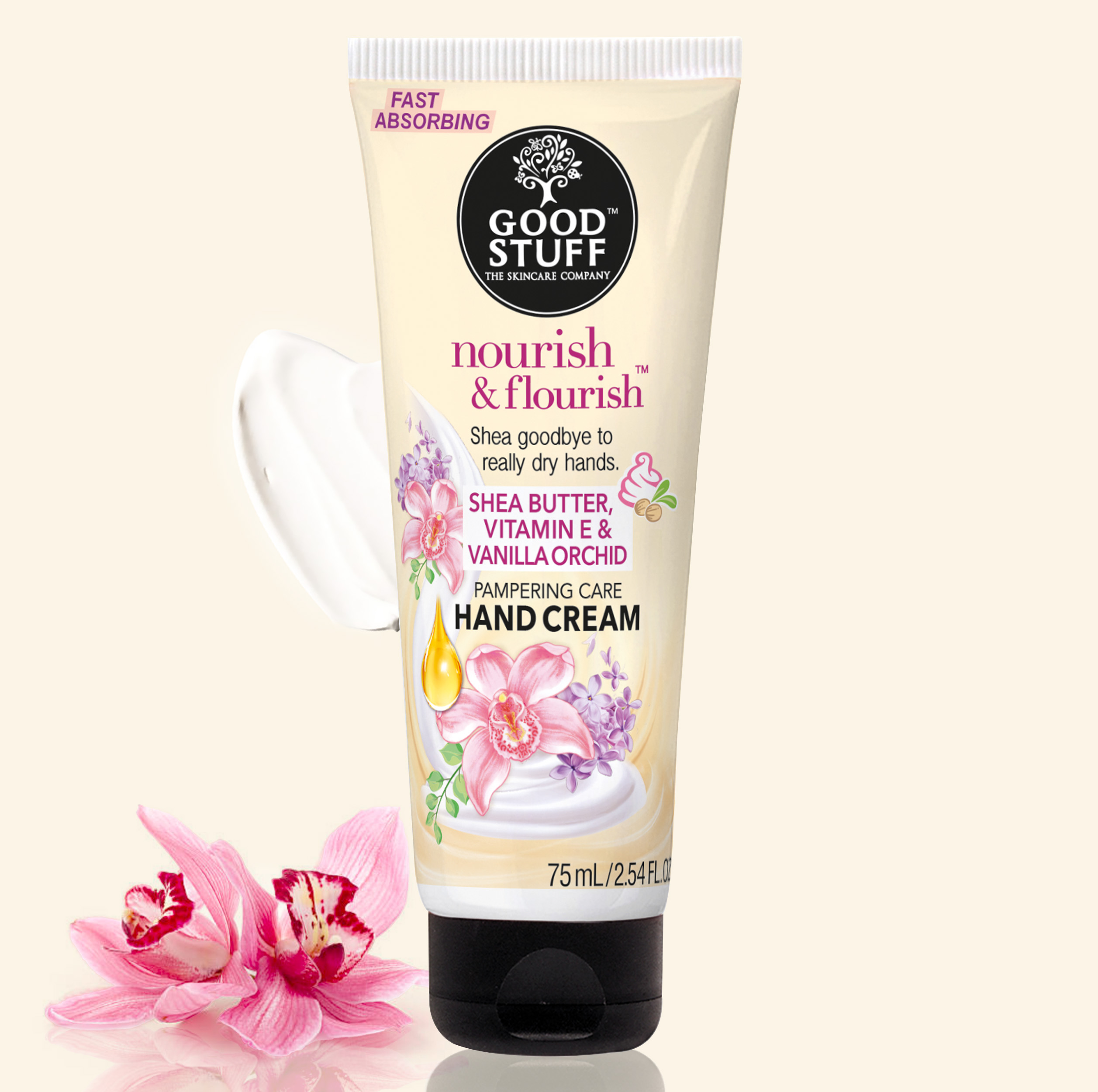 Good Stuff Nourish & Flourish Hand Cream with Shea Butter, Vitamin E & Vanilla Orchid