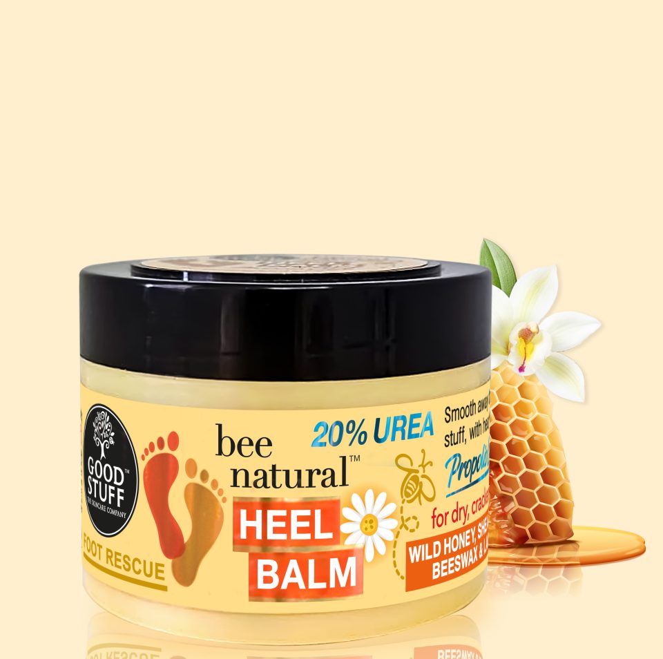 Good Stuff Bee Natural Heel Balm with Wild Honey, Shea Butter, Beeswax & Lanolin